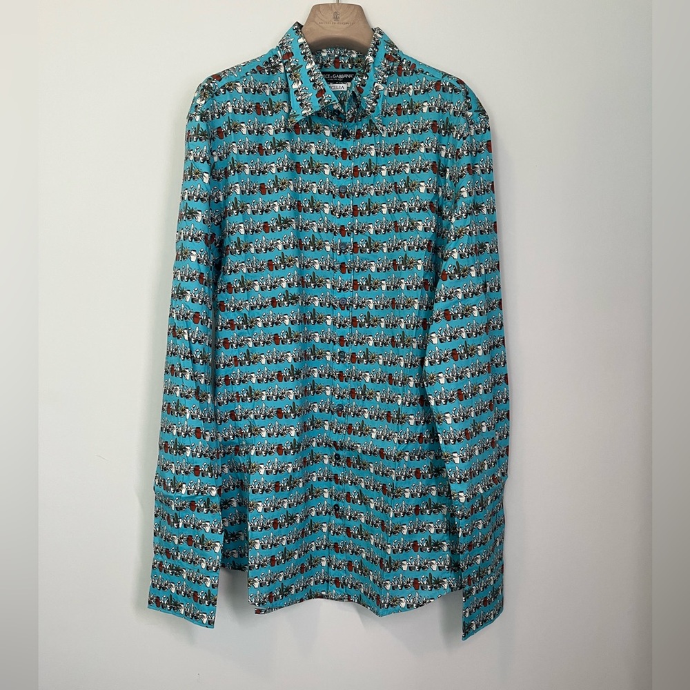 Dolce & Gabbana Patterned Long-Sleeve Button-Down Shirt